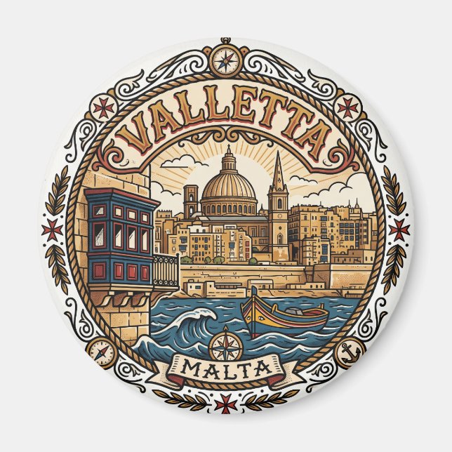 Valletta Malta Magnet (Vorne)