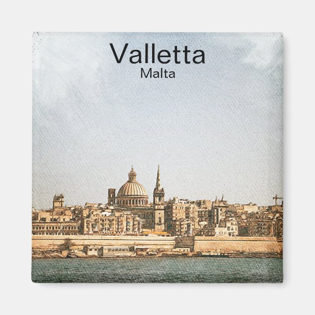 Valletta Malta Mittelmeer Magnet (Vorne)