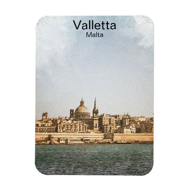 Valletta Malta Mittelmeer Magnet (Vertikal)