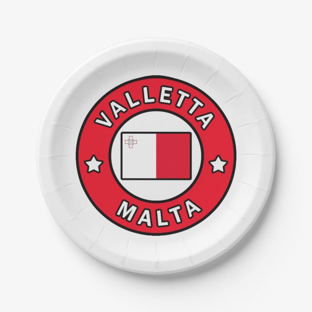Valletta Malta Pappteller (Vorderseite)