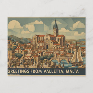 Valletta Malta Postkarte