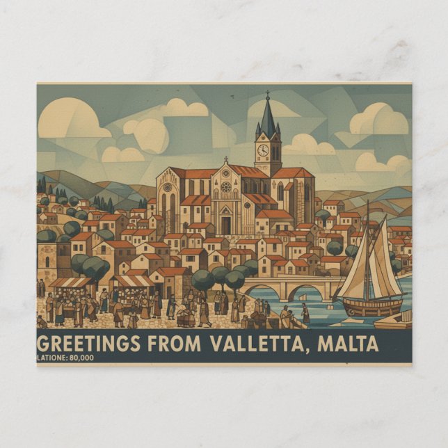 Valletta Malta Postkarte  (Vorderseite)