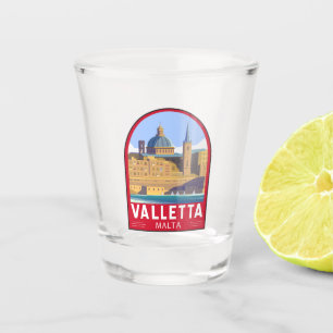Valletta Malta Reisen Vintage Kunst Schnapsglas