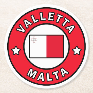 Valletta Malta Runder Pappuntersetzer