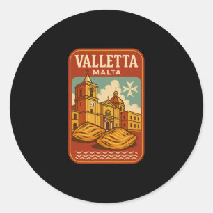 Valletta Malta Souvenir Maltesisches Essen Und Rei Runder Aufkleber