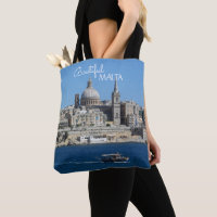Valletta Malta Stadtbild und Fischerboot Souvenir