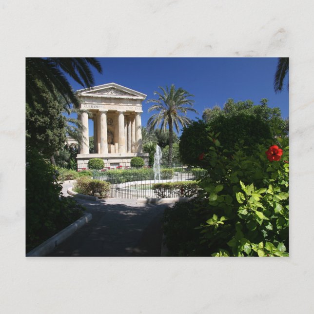 Valletta Malta Ursprüngliches Gebäude im Park Postkarte (Vorderseite)