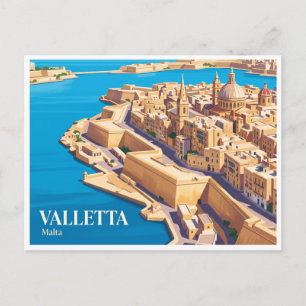 Valletta Stadtmauern Malta Postkarte
