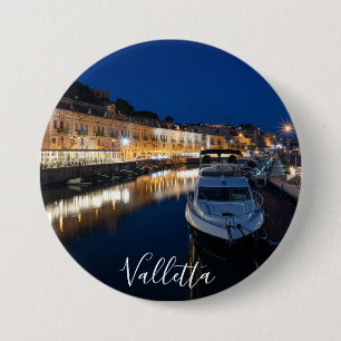 Valletta Uferviertel mit kleinem Hafen Button