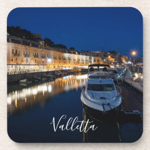 Valletta Uferviertel mit kleinem Hafen Getränkeuntersetzer