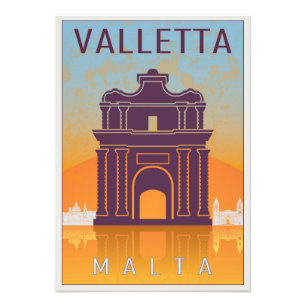 Valletta Vintage Plakat Fotodruck