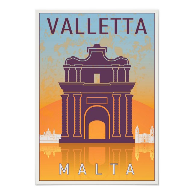 Valletta Vintage Plakat Fotodruck (Vorne)