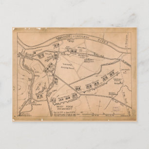 Valley Forge Encampment Map (1777-Juni 1778) Postkarte