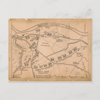 Valley Forge Encampment Map (1777-Juni 1778) Postkarte