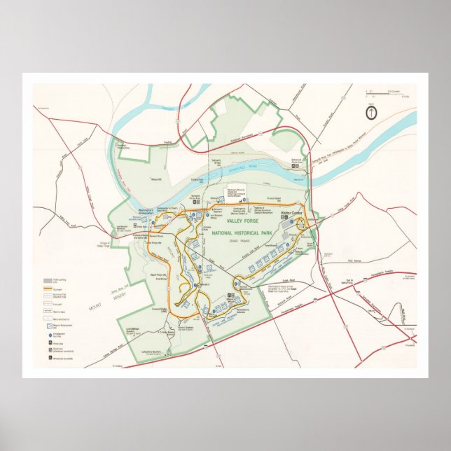 Valley Forge National Historical Park Map (2000) Poster (Vorne)
