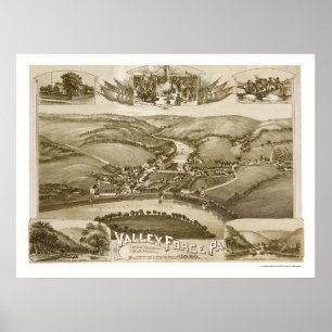 Valley Forge, PA Panoramic Map - 1890 Poster