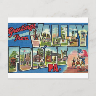 Valley Forge Pennsylvania Vintage Reise Postkarte