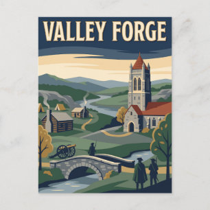 Valley Forge Pennsylvania Vintage Reiseplakat Postkarte