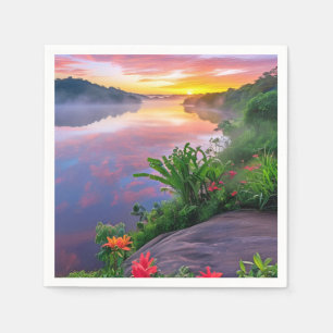 Valley Nature Outdoor Landschaft Stille Ruhe Art Serviette