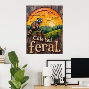Valley Vista: Raccoon in the Twilight Poster