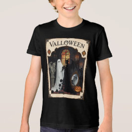 Valloween Ceremony Ghost And Robed Figure Tri-Blend Shirt