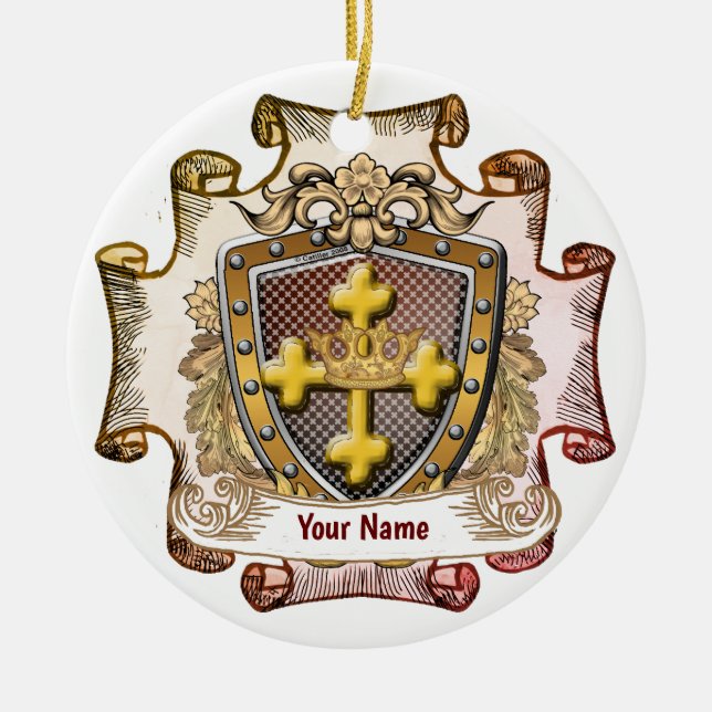 Valor Familienwappen Nachname Keramik Ornament (Vorne)