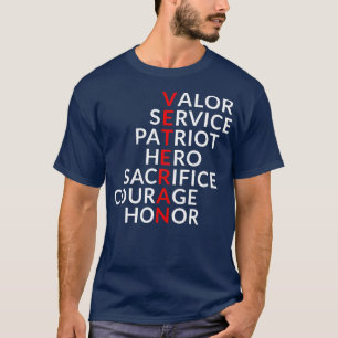 Valor Service Patriot Hero opfern Courage Ehre T-Shirt