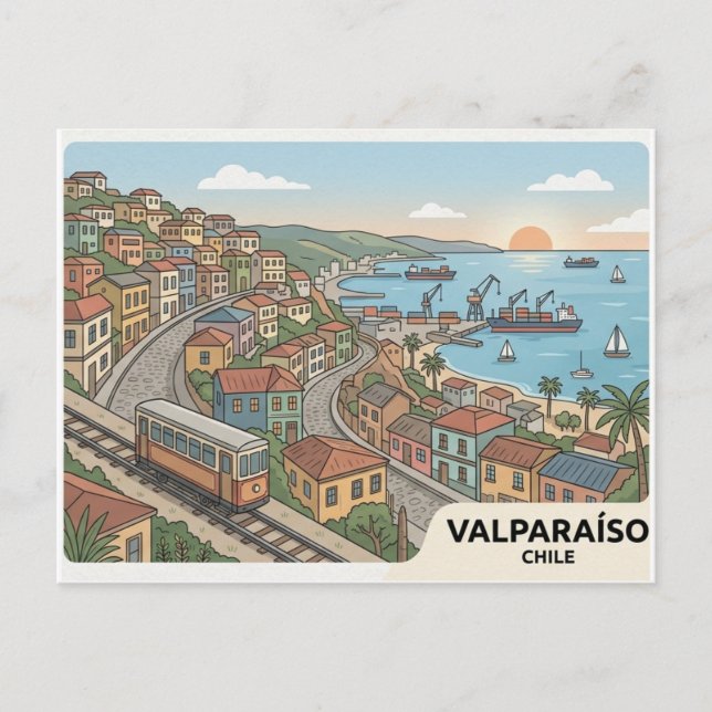 Valparaíso-Ansichtskarte Postkarte (Vorderseite)