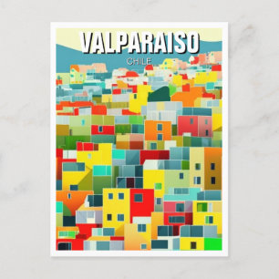 Valparaiso Chile Abstrakt Zeichnend Postkarte