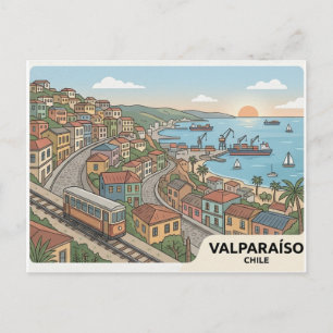 Valparaíso Chile Reise-Postkarte Postkarte