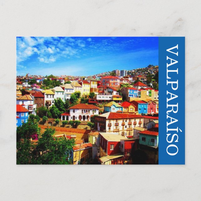 Valparaíso Farben Postkarte (Vorderseite)