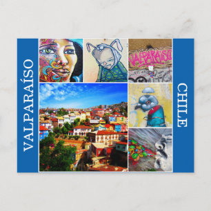 Valparaíso farbige Kunst Postkarte