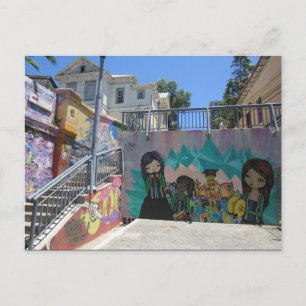 Valparaíso Straße Grafitti Postkarte