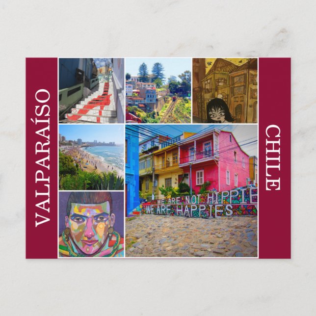 Valparaíso-Szenen Postkarte (Vorderseite)