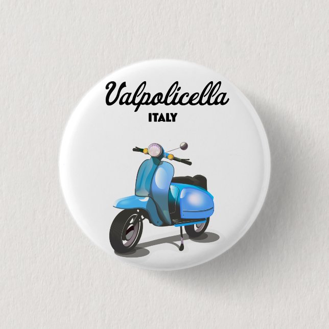 Valpolicella Italy Scooter Poster Art Print T-Shir Button (Vorderseite)