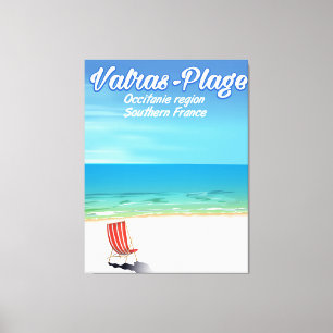 Valras-Plage Frankreich Strand Reiseplakat. Leinwanddruck