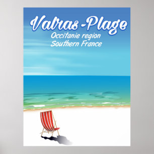 Valras-Plage Frankreich Strand Reiseplakat. Poster
