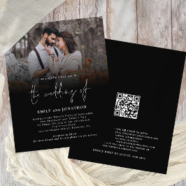 Value Foto Script QR Code Wedding Black Invite Flyer