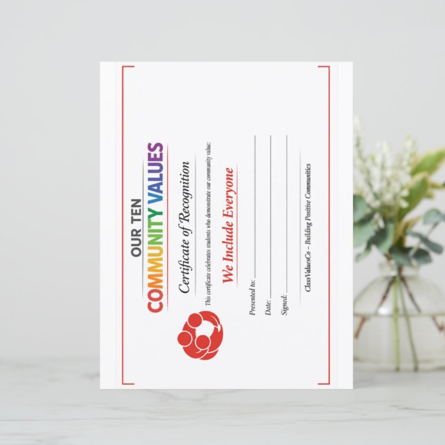 Value Inclusion Certificate Letterhead Paper Sheet (Stehend Vorderseite)