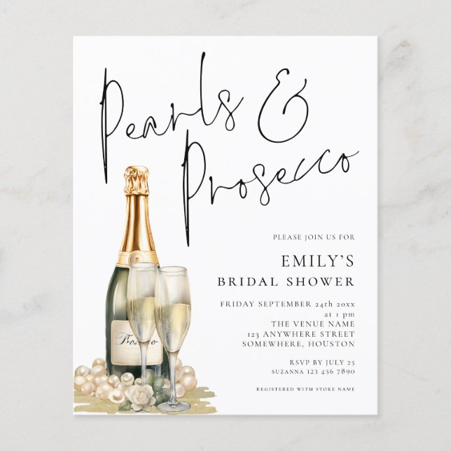 Value Pearls Prosecco Brautparty laden Flyer (Vorne)