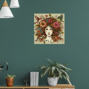 Value Poster Art Print Birds Song im Herbst
