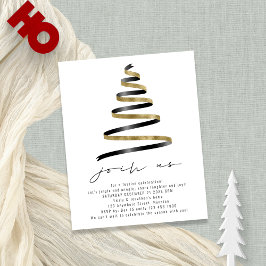 Value Simple Gold Black Tree Weihnachts-Party Flyer