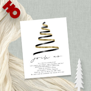 Value Simple Gold Black Tree Weihnachts-Party Flyer