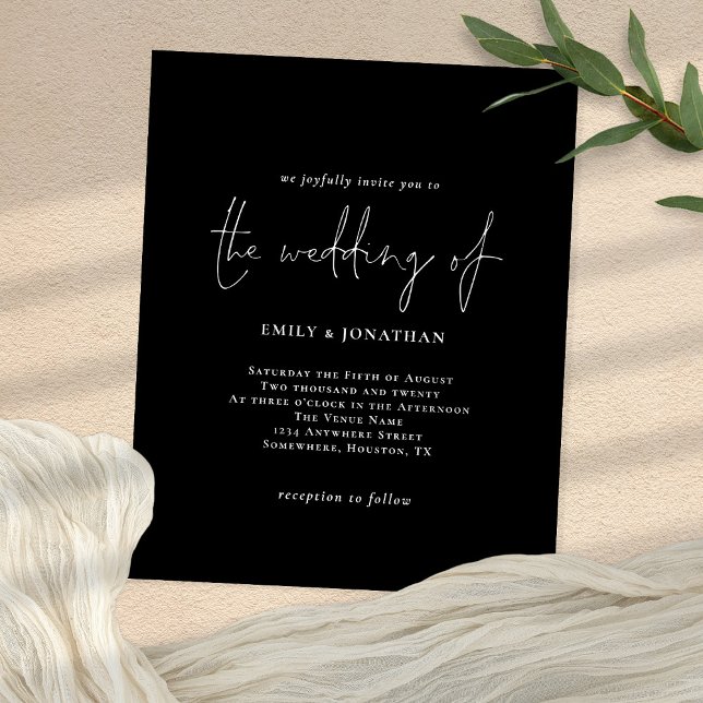 Value Simple White Black QR Code Hochzeit einladen Flyer (Von Creator hochgeladen)