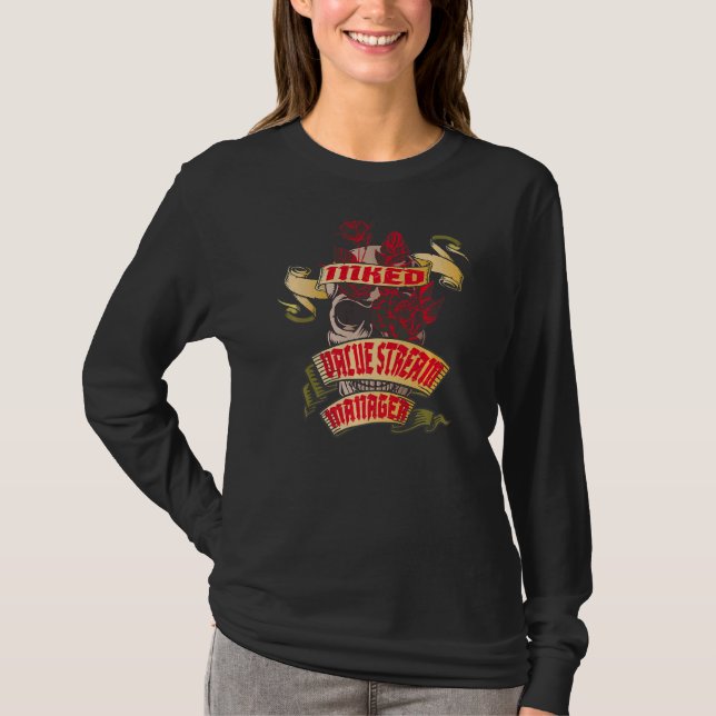 Value Stream Manager Inked Skull & Rote Rosen Tatt T-Shirt (Vorderseite)