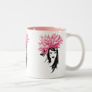 Valuegem Fusha rosa Blumen-Mädchen-Tasse Zweifarbige Tasse