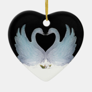 Valuegem Love Schwäne Herz Ornament