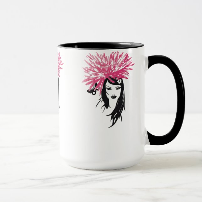 Valuegem rosa Blumen-Mädchen-Tasse Tasse (Rechts)