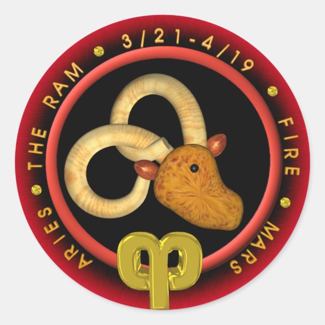 Valxart Aries zodiac Logo Runder Aufkleber (Vorderseite)