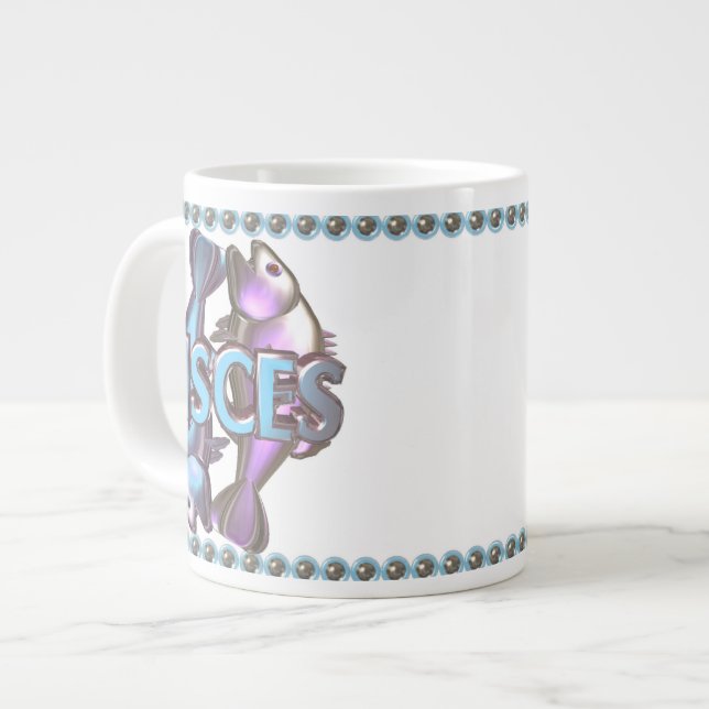 Valxart Fische Löwe Astrologiefreundschaft Jumbo-Tasse (Vorderseite Links)